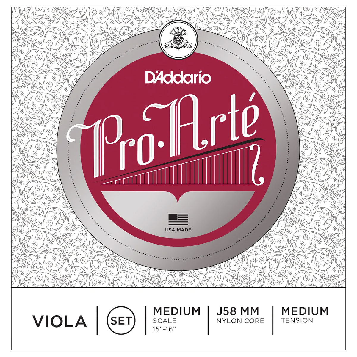 D'Addario J58MM Pro-Arte Viola Strings