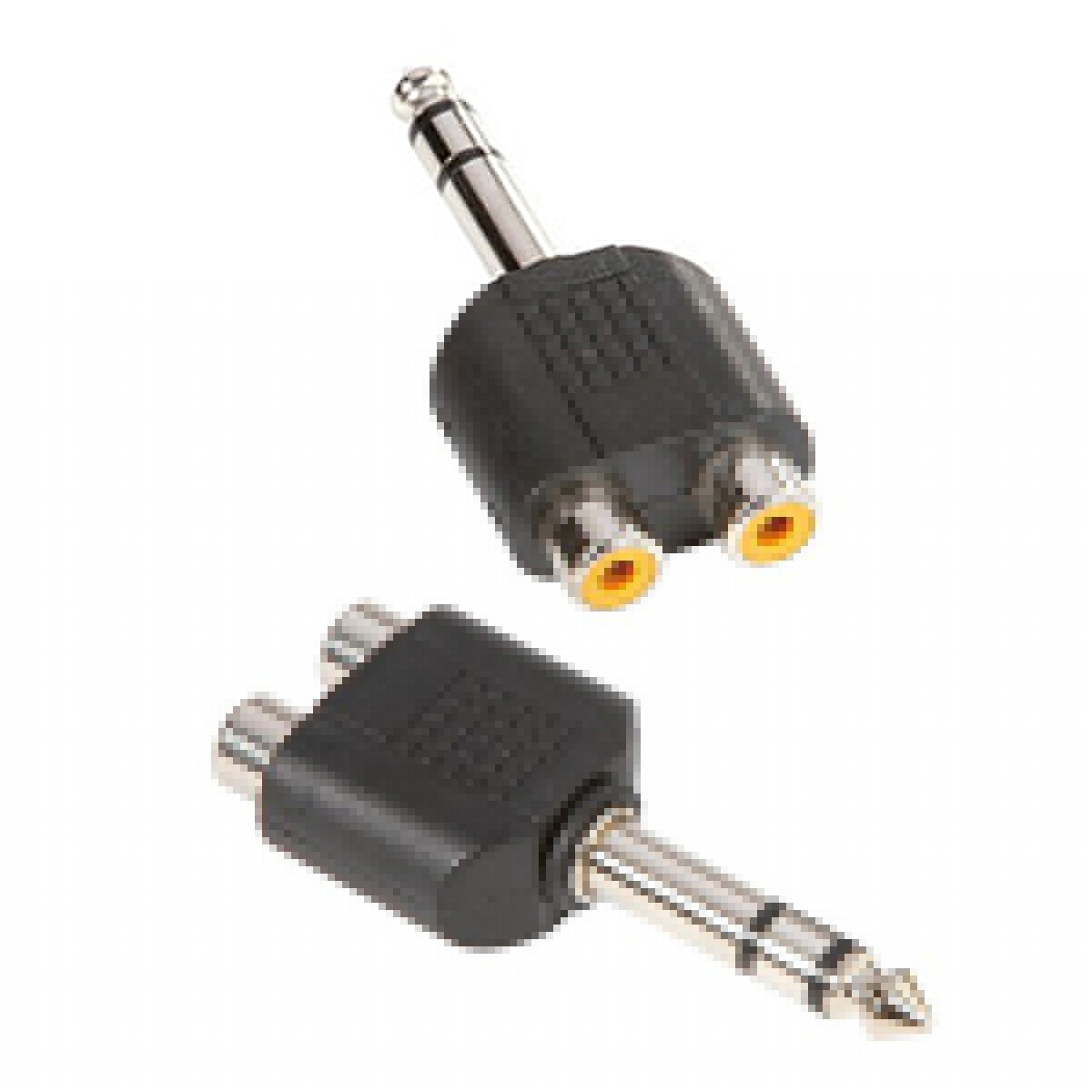 Adam Hall Connectors 7549 - Y-Connector 2 x mono RCA female to 6.3mm stereo Jack male Converters & Connectors