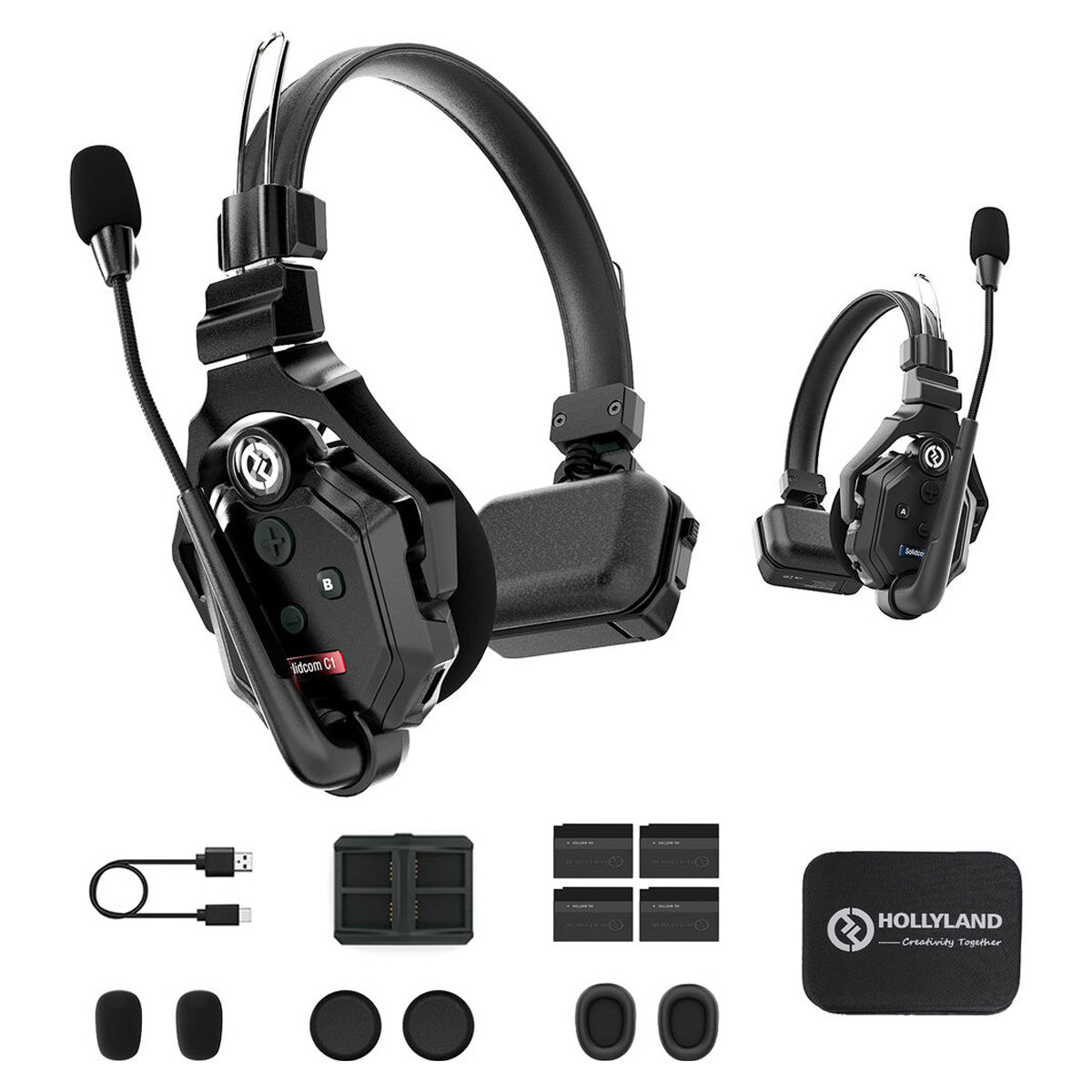 Hollyland Solidcom C1-2S Full-Duplex Wireless DECT Intercom System with 2 Headsets