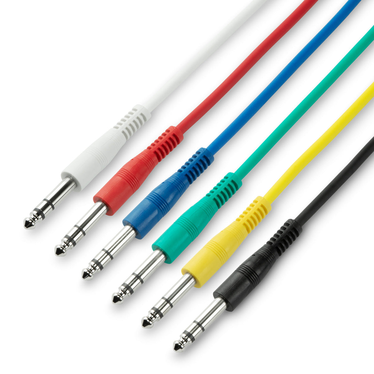 Adam Hall Cables K3 BVV 0030 SET - Patch Cable Set of 6 cables 6.3mm TRS to 6.3mm TRS 0.3m Patch Cables