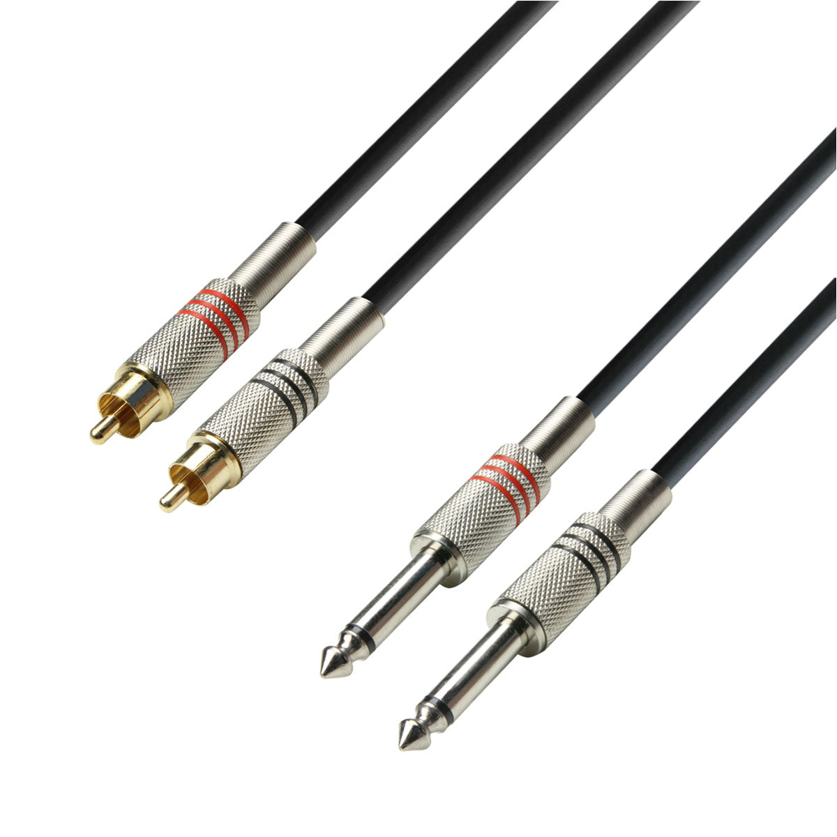 Adam Hall Cables K3 TPC 0600 - Audio Cable 2 x RCA male to 2 x 6.3mm Jack mono 6m