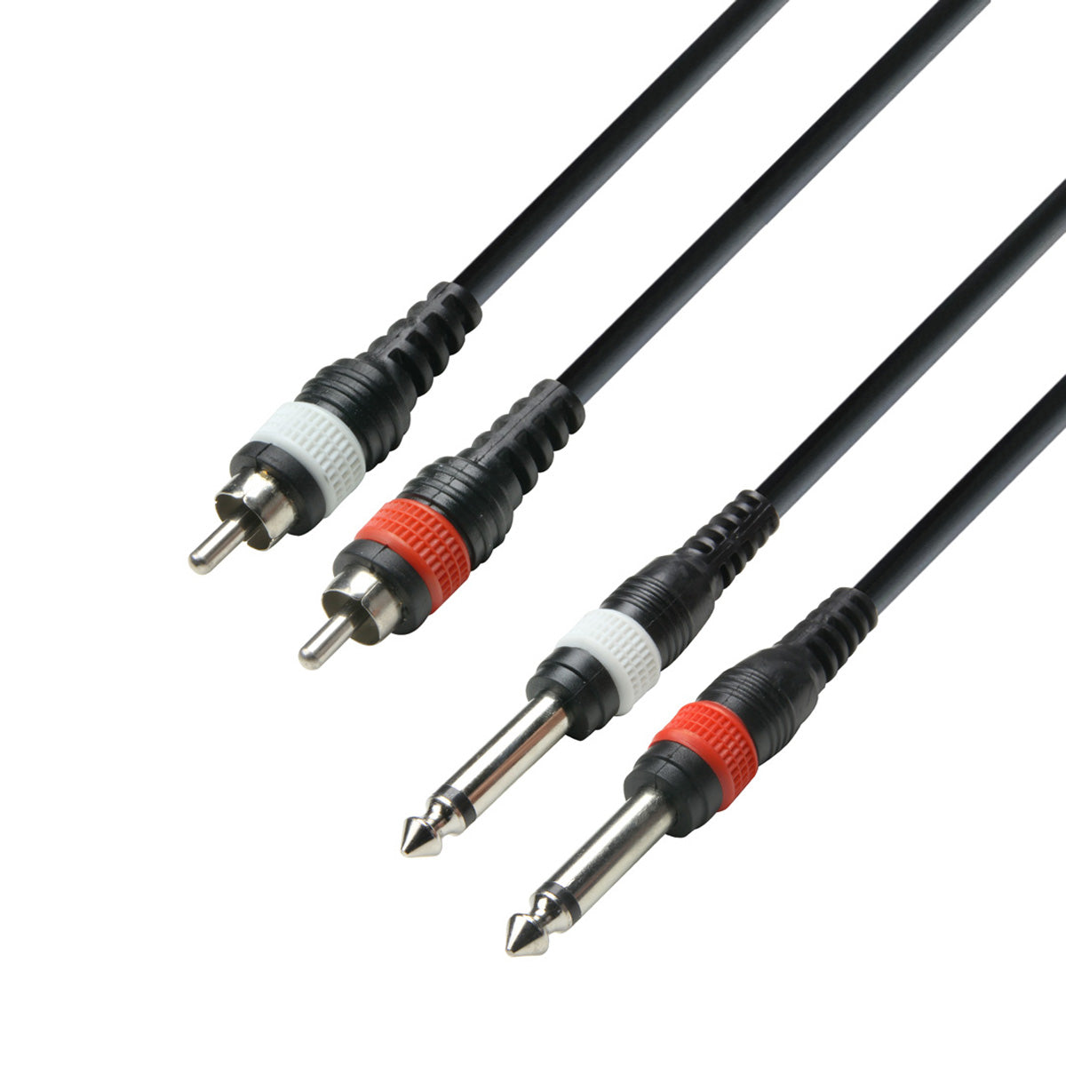 Adam Hall Cables K3TPC0100M 2 Mono Jack to 2 RCA 1M Aux Cables