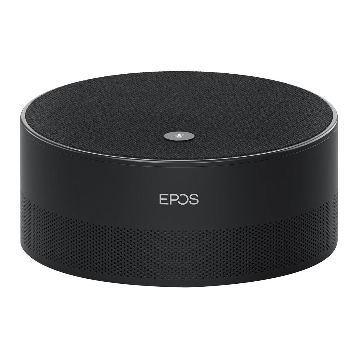 EPOS EXPAND Capture 5 Intelligent Speaker, black in color, designed for Microsoft Teams Rooms with a visible LED indicator on the top.