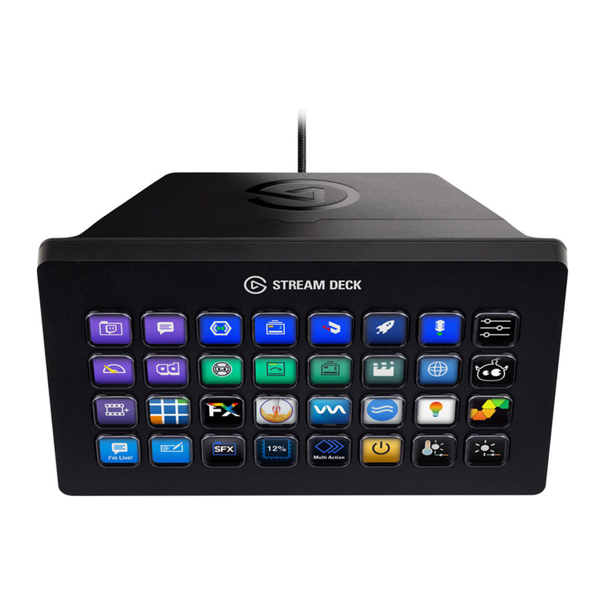 Elgato Stream Deck XL Live Production Streaming Controller interface, 32 Programmable LCD Keys, Black