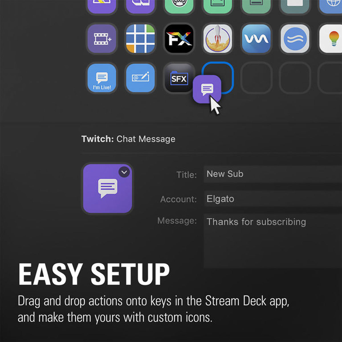 Elgato Stream Deck XL Live Production Streaming Controller interface, 32 Programmable LCD Keys, Black