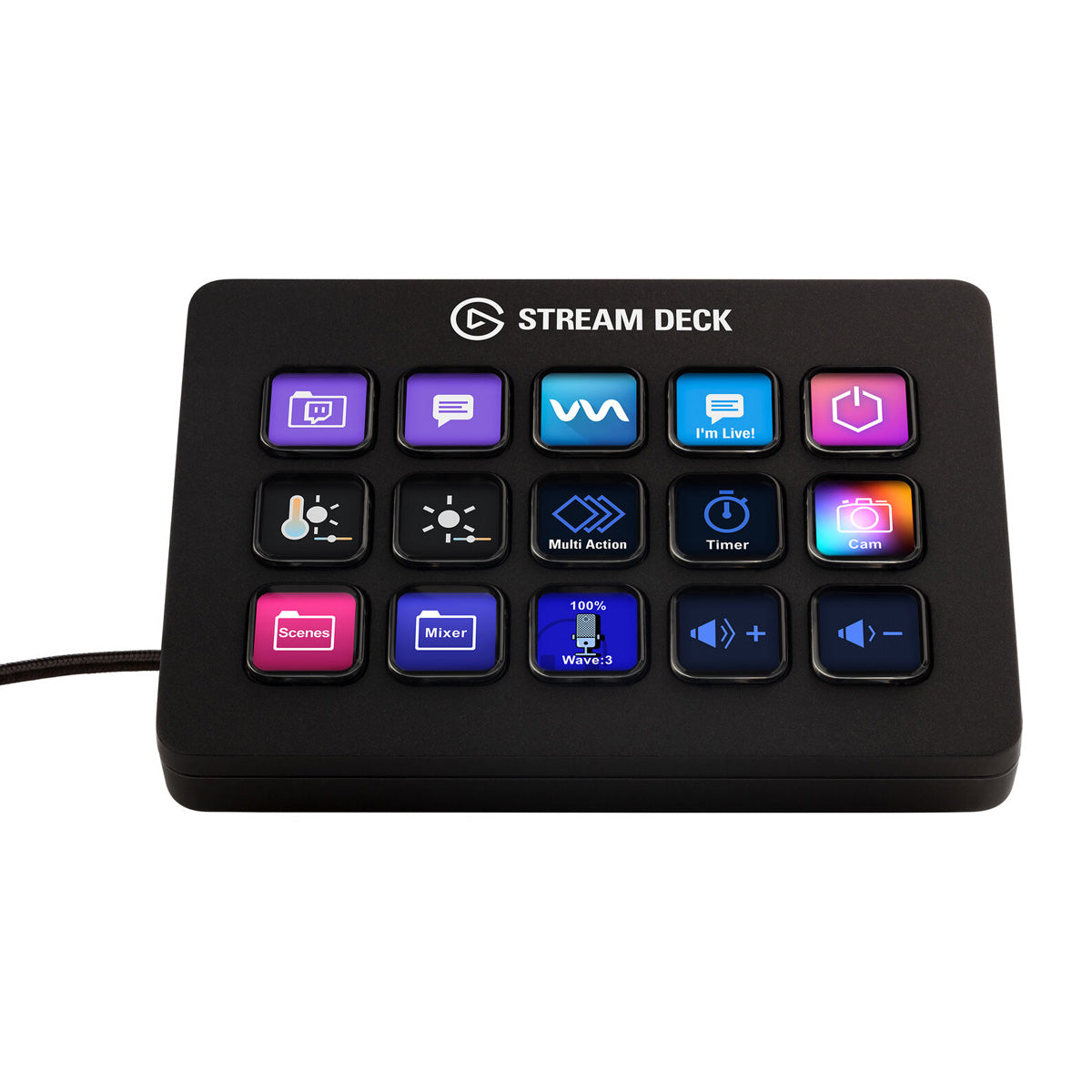 Elgato Stream Deck MK.2 Live Production Streaming Controller interface, 15 Programmable LCD Keys, Black