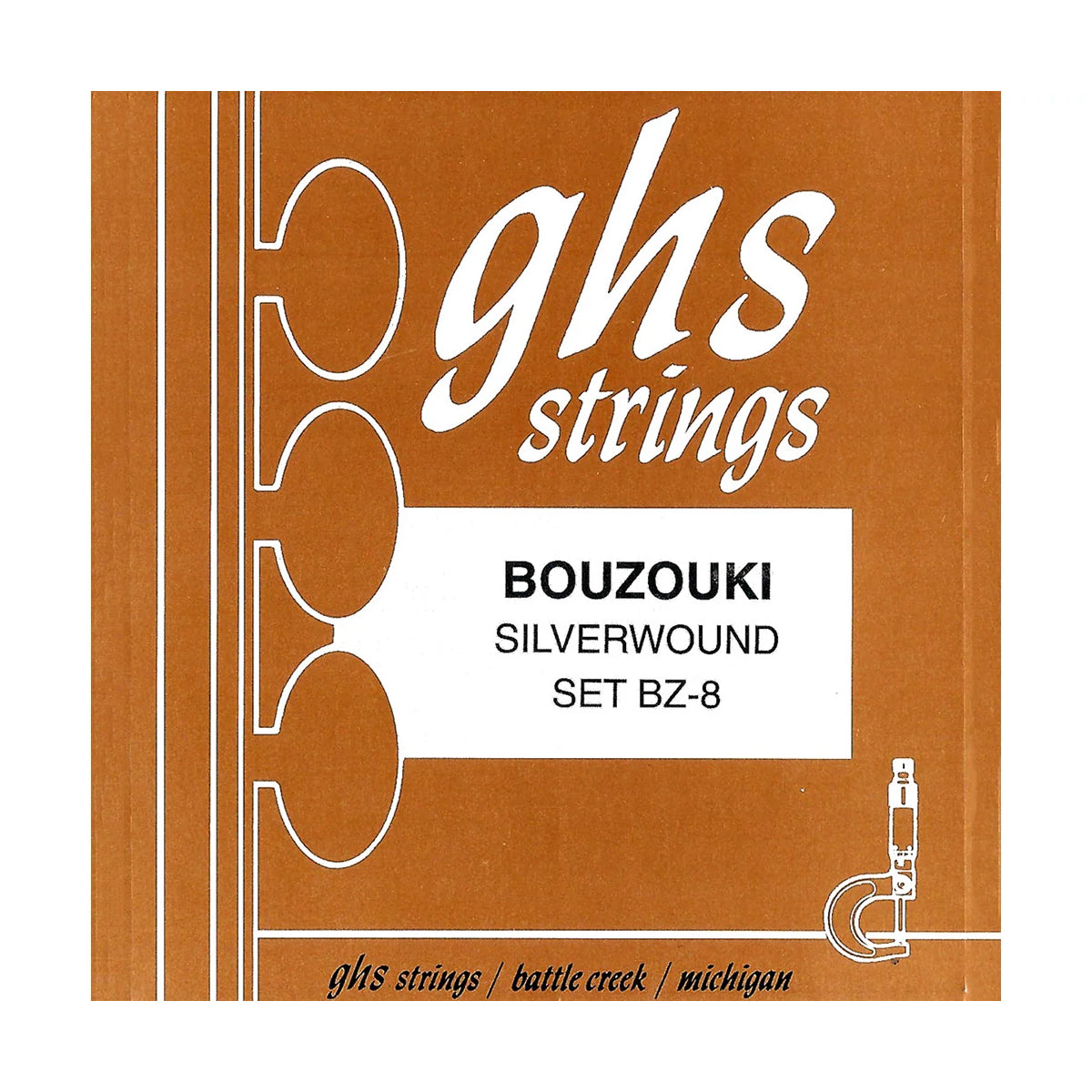 GHS Bouzouki String Set, 8-String, Loop End, Silverwound, .011-.028