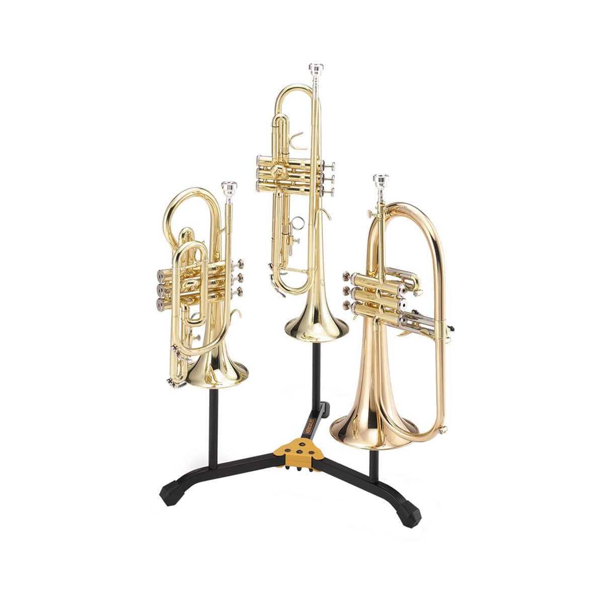 Hercules Stands DS513BB 2 Trumpets/Cornets and 1 Flugelhorn Stand w/ Bag