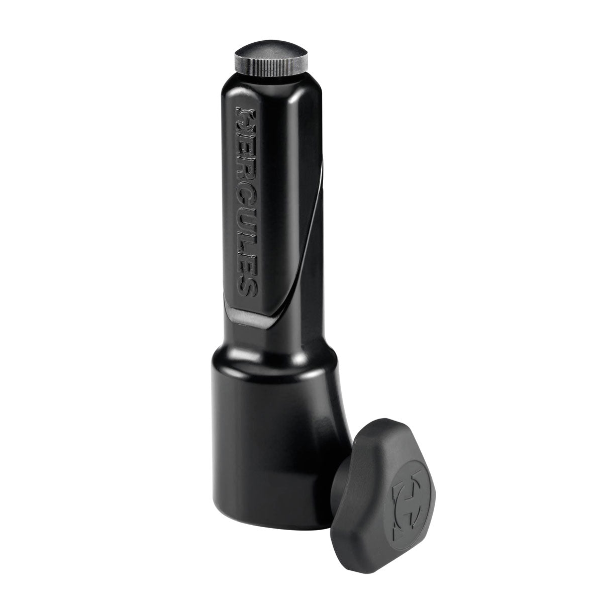 Black Hercules SS100B EZ Speaker Stand Adaptor with adjustable length knob and branding on the side.