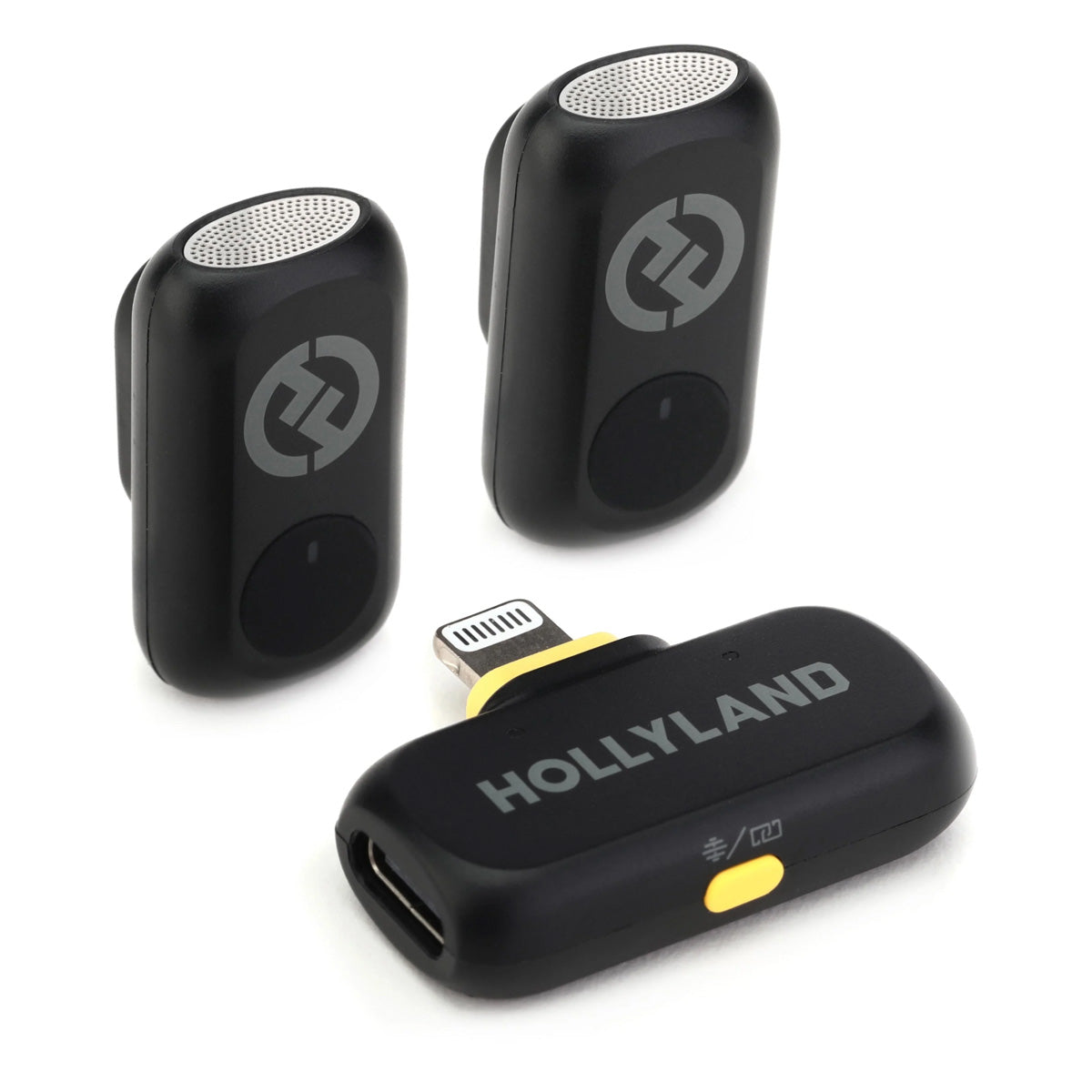 Hollyland LARK A1 Mini Duo 2-Person Wireless Microphone System with Lightning Connector for iOS Devices (Space Gray 2.4