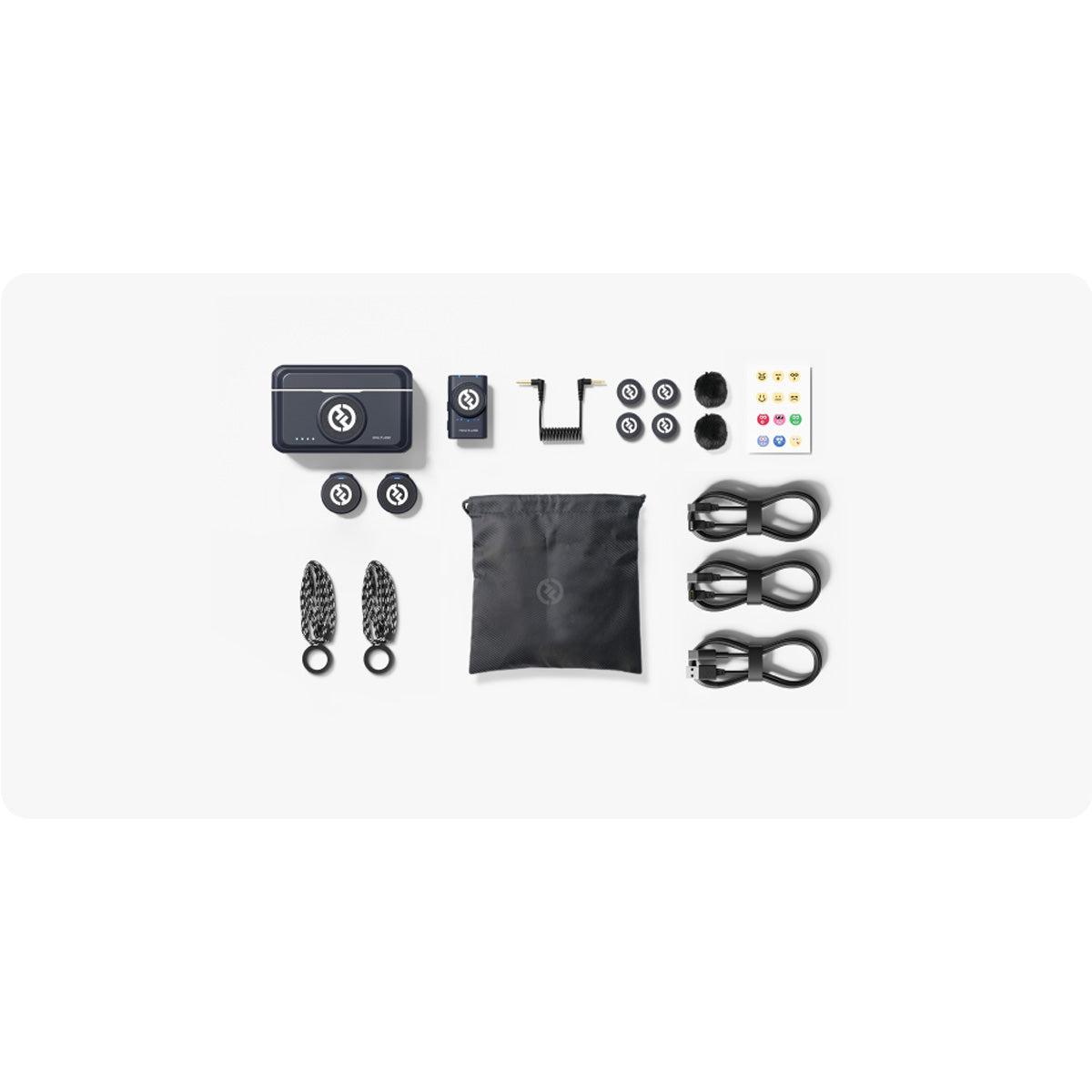 Hollyland LARK M2 DUO Camera Wireless Lavalier Microphone - Shine Charcoal