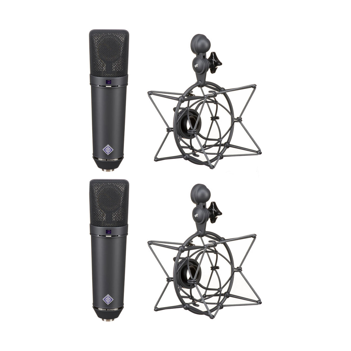 Neumann U 87 Ai-MT Stereo Set Large Diaphragm Multipattern Cardioid Condenser Microphone Set - Black