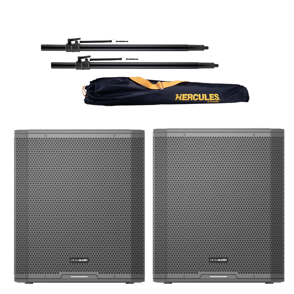 Plus Audio MPS18BA Powered Subwoofer Bundle