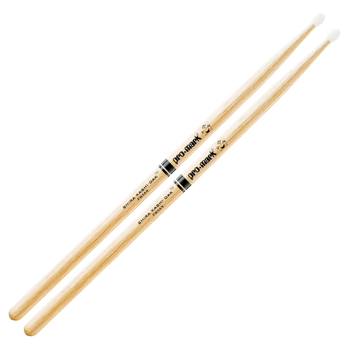 Promark PW5AN Lacquered Shira Kashi Oak 5A Nylon Tip Drumsticks