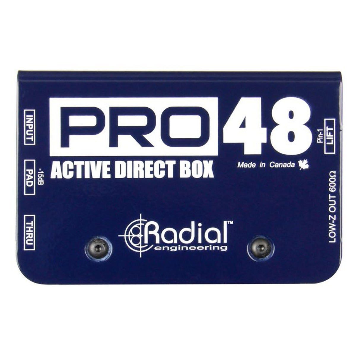 Radial Pro 48 active direct box on a white background