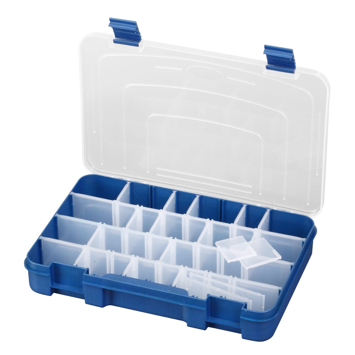 SP PAN 195 Blue/Transparent Polyp. Organiser Box Adjustable Compartments Fishing Cases