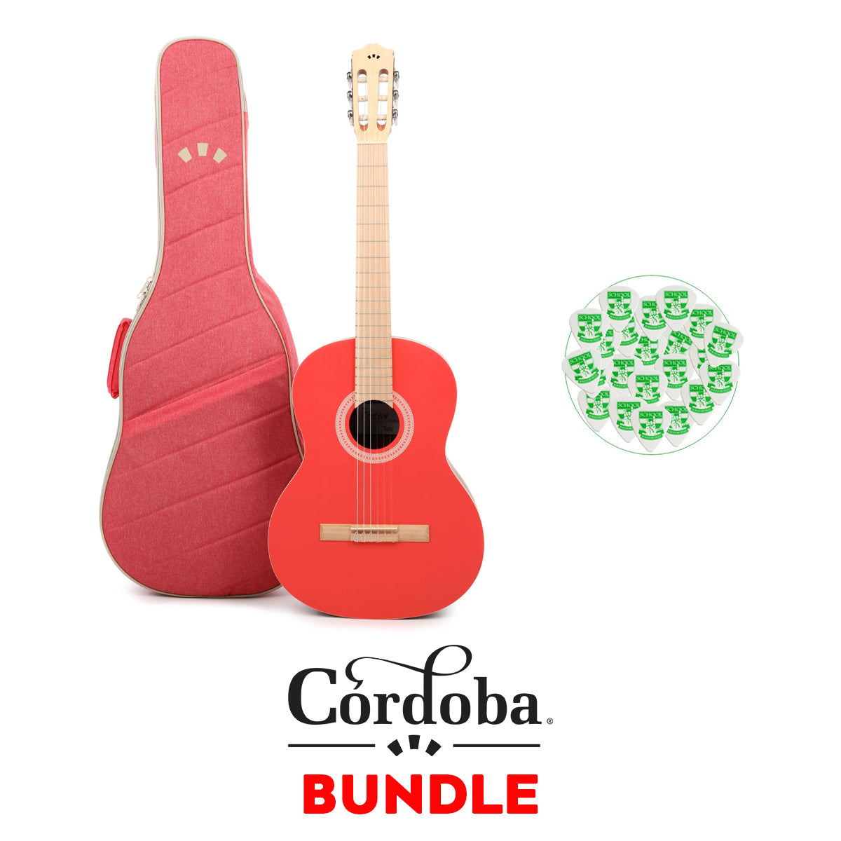 Cordoba Protege C1 Matiz Classical Guitar in Coral Bundle