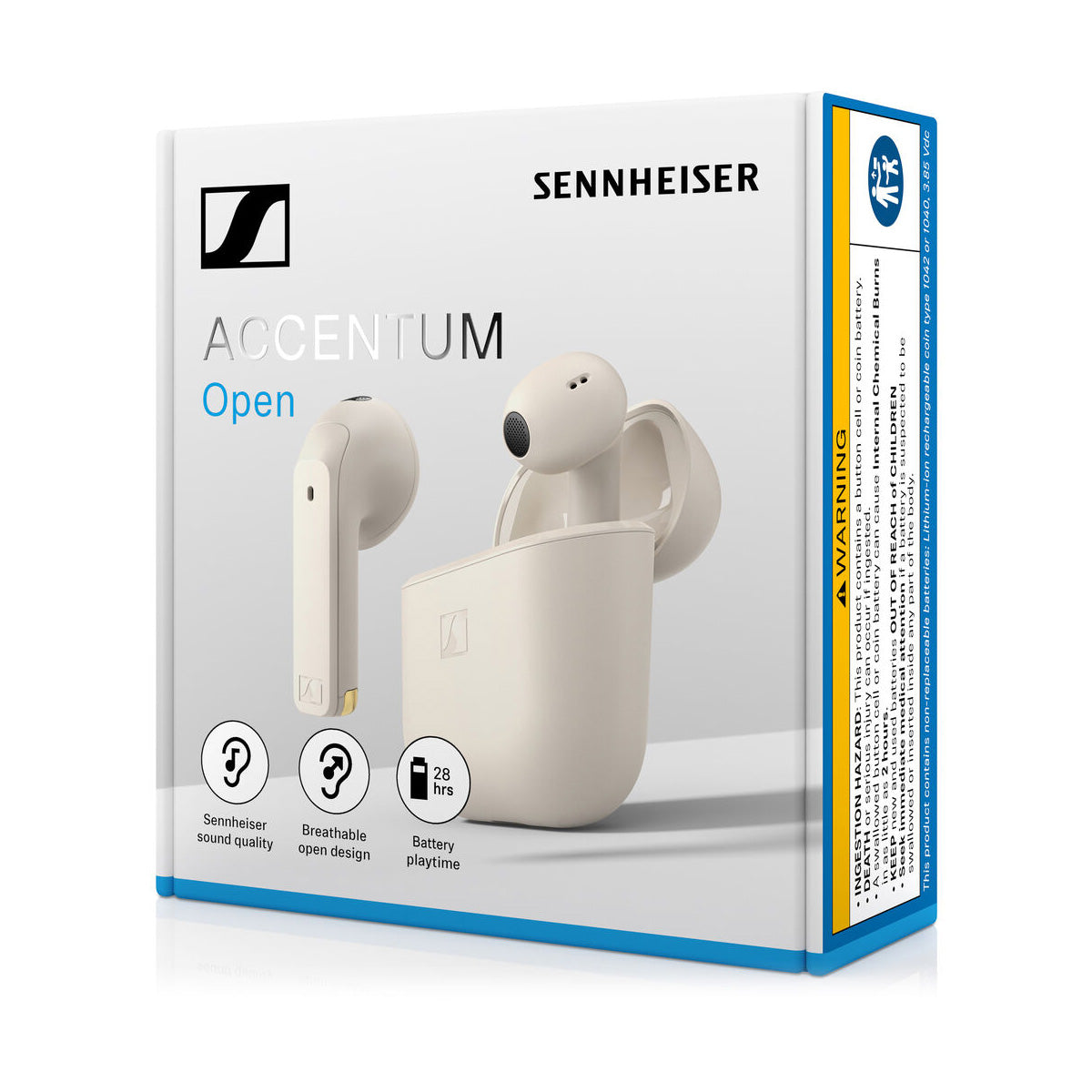 Sennheiser Accentum Open True Wireless Open-Ear Earbuds (Cream) Wireless Earbuds