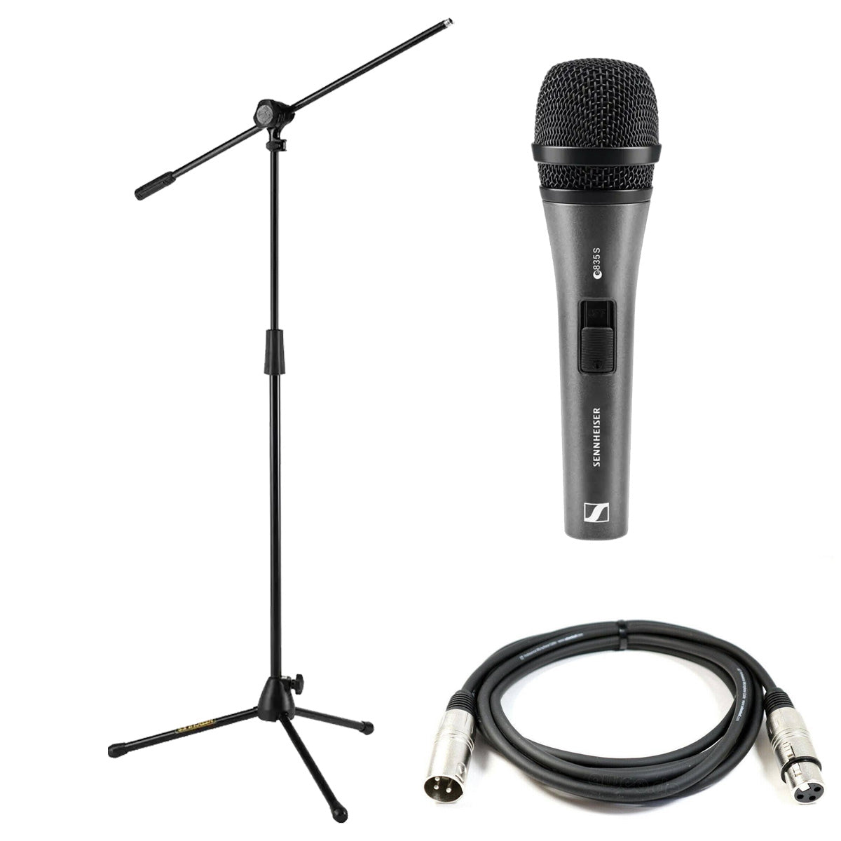 Sennheiser E 835-S Dynamic Microphone Bundle with Microphone Stand and 6m Microphone Cable