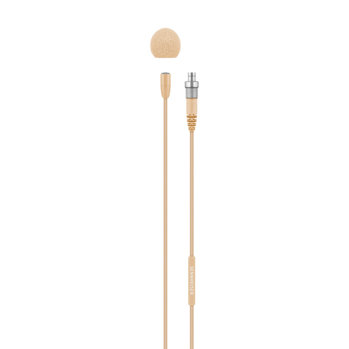 Sennheiser MKE Essential Omnidirectional Lavalier Microphone with 3-Pin Connector, 1.6m Cable, Beige
