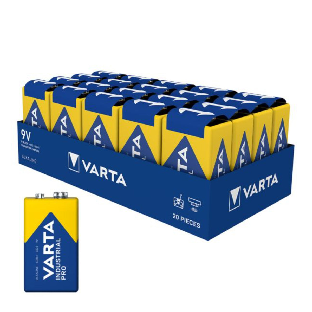 Varta Industrial Alkaline 9V Battery - 20 Pack