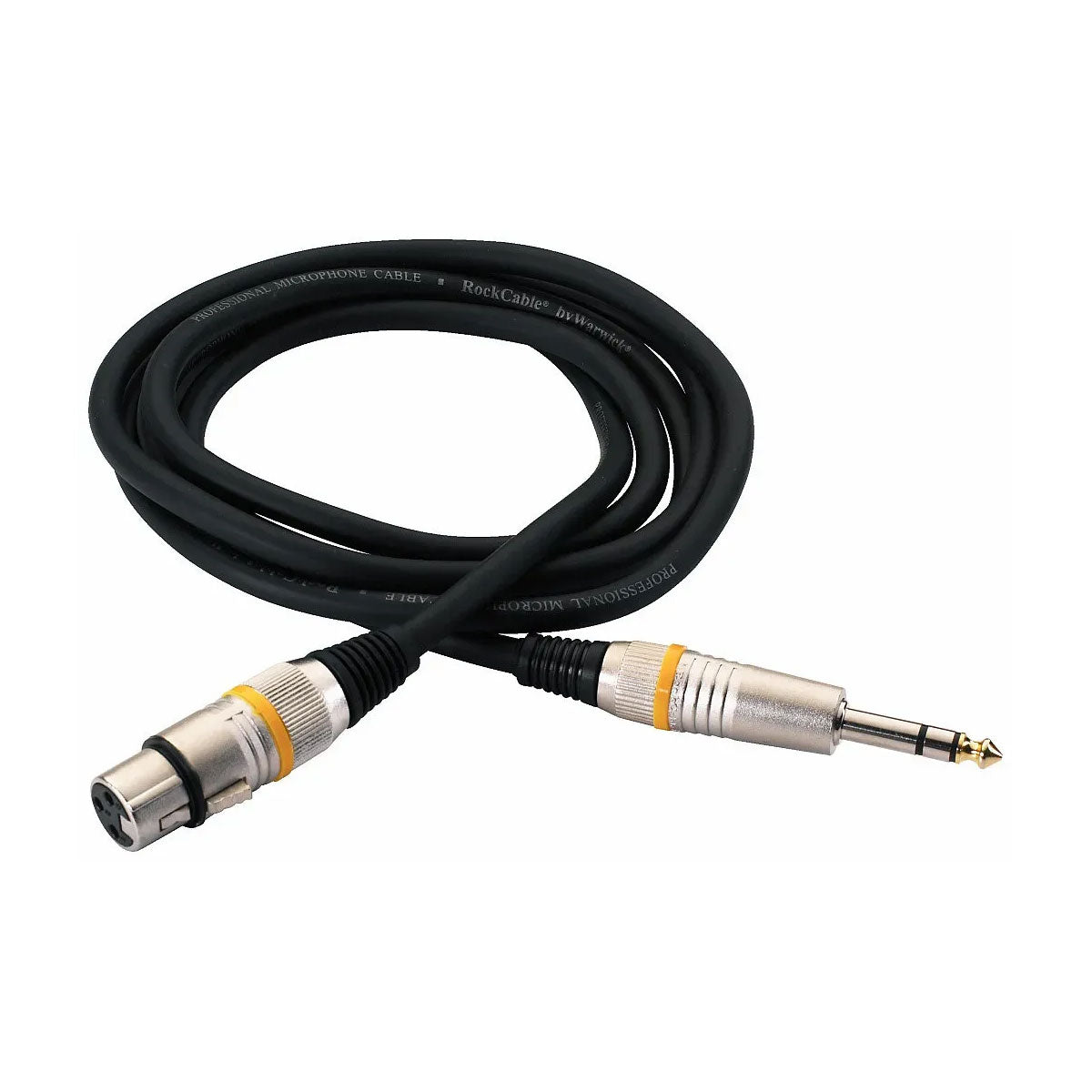Warwick RockCable Microphone Cable - XLR (female) / TRS (6.3 mm / 1/4"), Balanced, Color Coded - 10 m