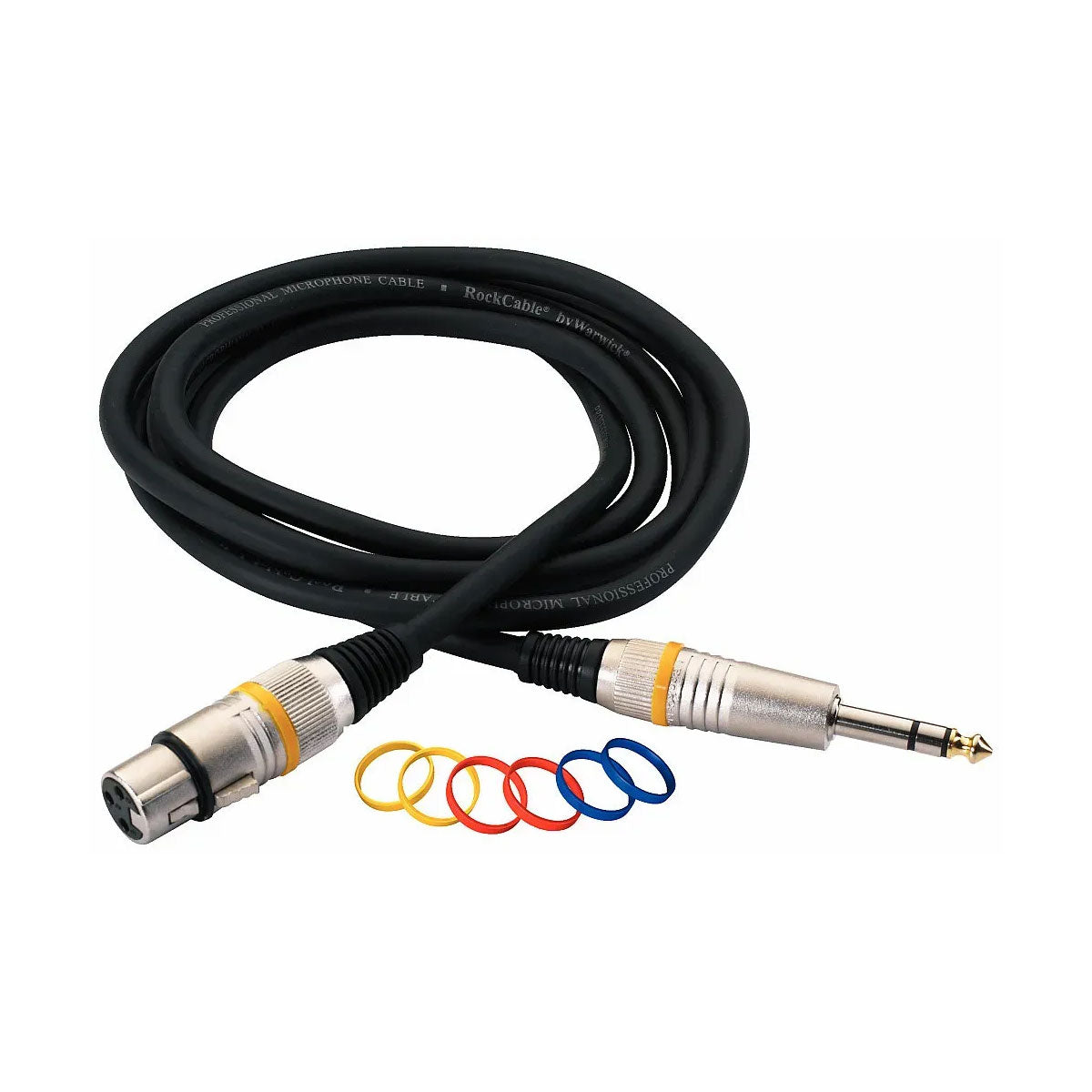 Warwick RockCable Microphone Cable - XLR (female) / TRS (6.3 mm / 1/4"), Balanced, Color Coded - 10 m
