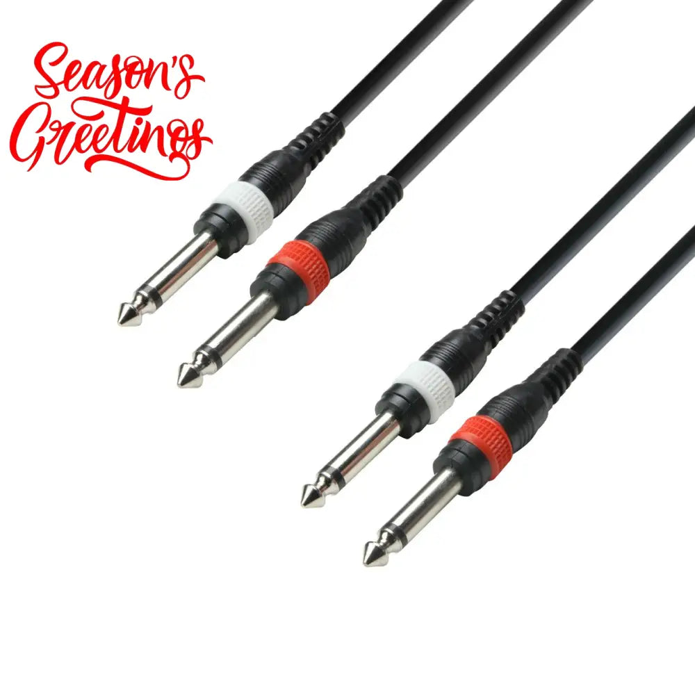 Adam Hall Cables K3 TPP 0600 - Audio Cable 2 x 6.3mm Jack mono to 2 x 6.3mm Jack mono 6m