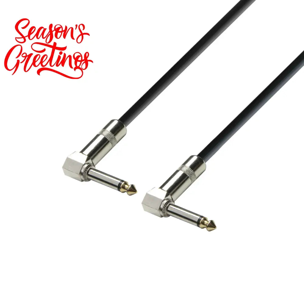 Adam Hall Cables K3IRR0015 Instrument Cable 6.3mm angled Jack mono to 6.3mm angled Jack mono 0.15m Patch Cables