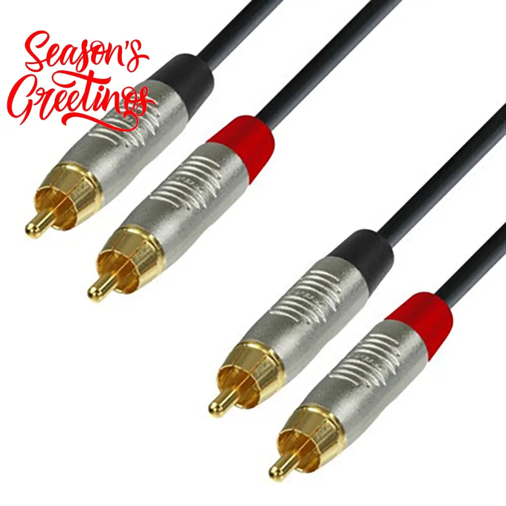 Adam Hall Cables K4 TCC 0150 - Audio Cable REAN 2 x RCA male to 2 x RCA male 1.5m