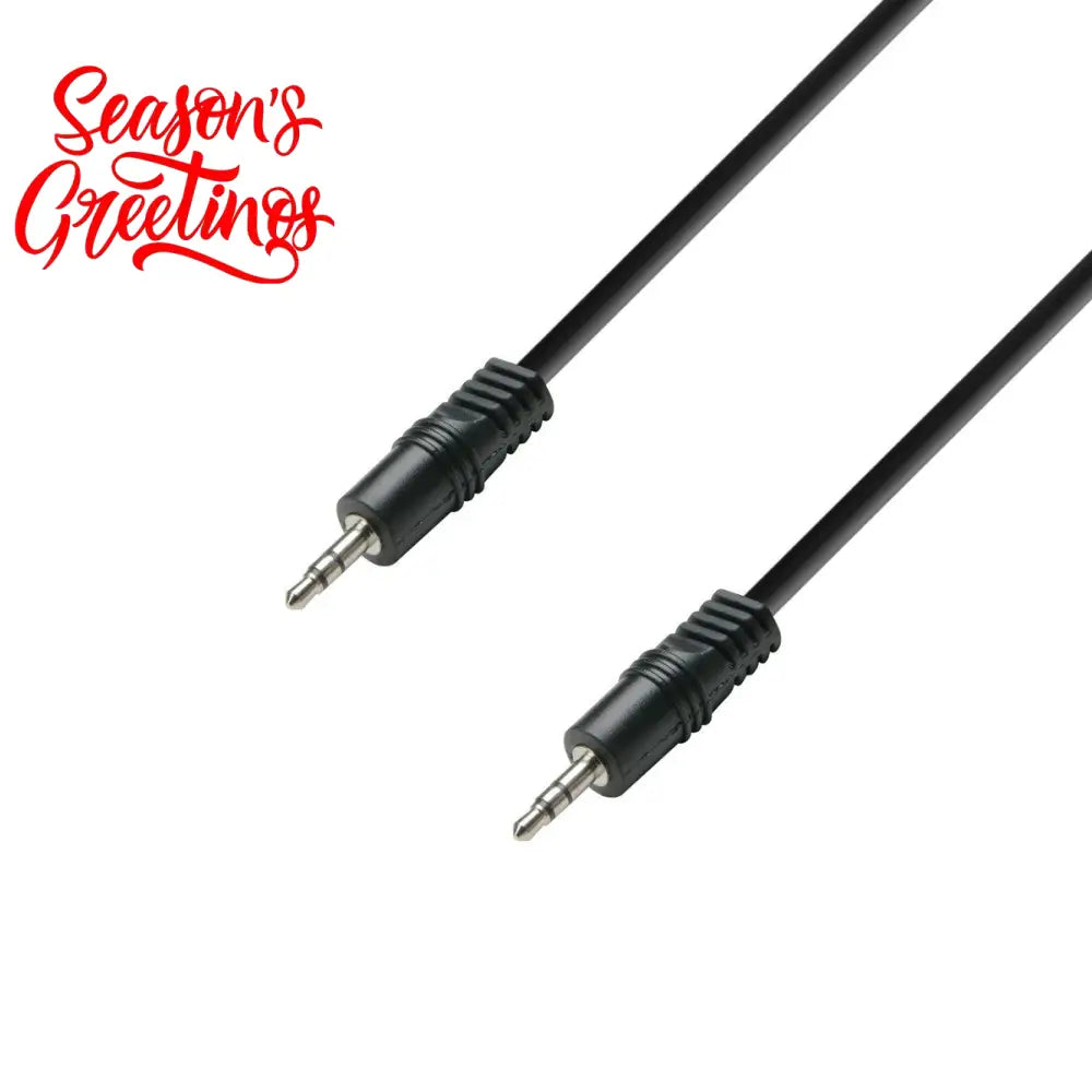 Adam Hall K3BWW0150 3.5mm Stereo Male Jack to 3.5mm Stereo Male Jack 1.5M Aux Cables