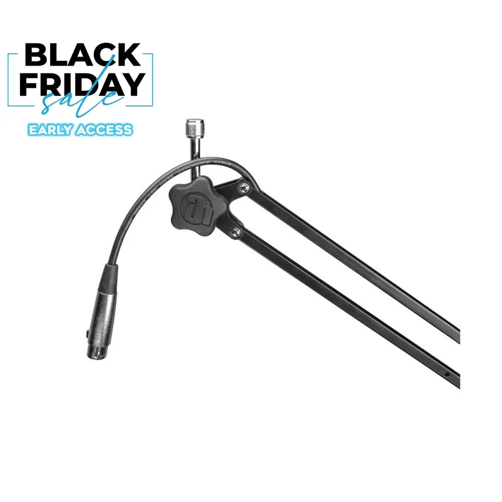 Adam Hall Stands S TBA 01 - Table Microphone Studio Boom Arm Stand with Built-In XLR Cable Studio Boom Arm