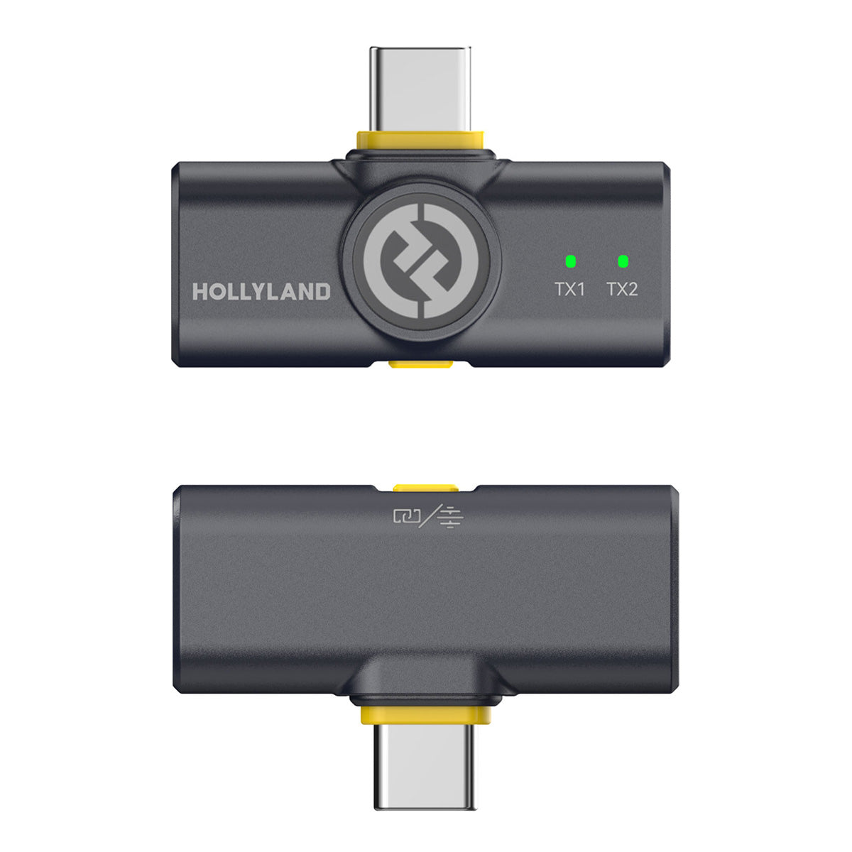 Hollyland LARK M2 DUO Wireless Lavalier Microphone with USB-C Plug - Shine Charcoal Lapel Systems