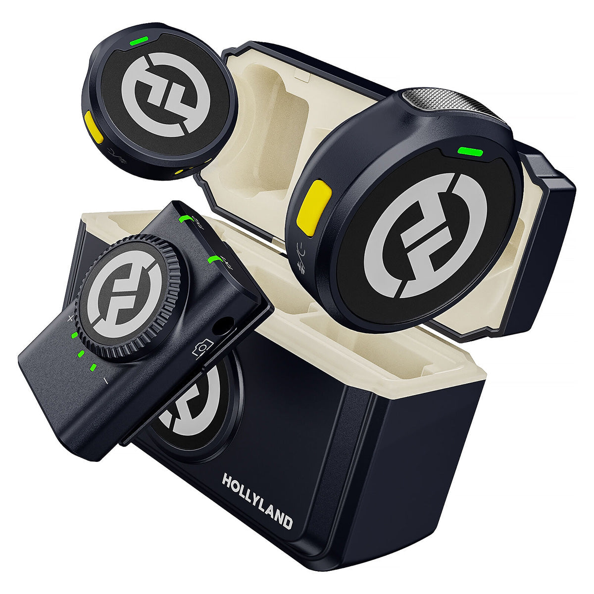 Hollyland LARK M2 DUO Camera Wireless Lavalier Microphone - Shine Charcoal Broadcast & Film Systems