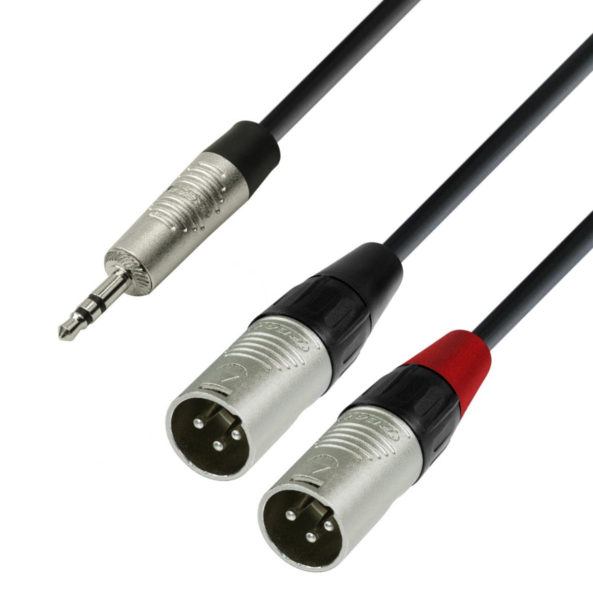 Adam Hall Cables K4 YWMM 0300 - Audio Cable REAN 3.5mm Jack stereo to 2 x XLR M 3m