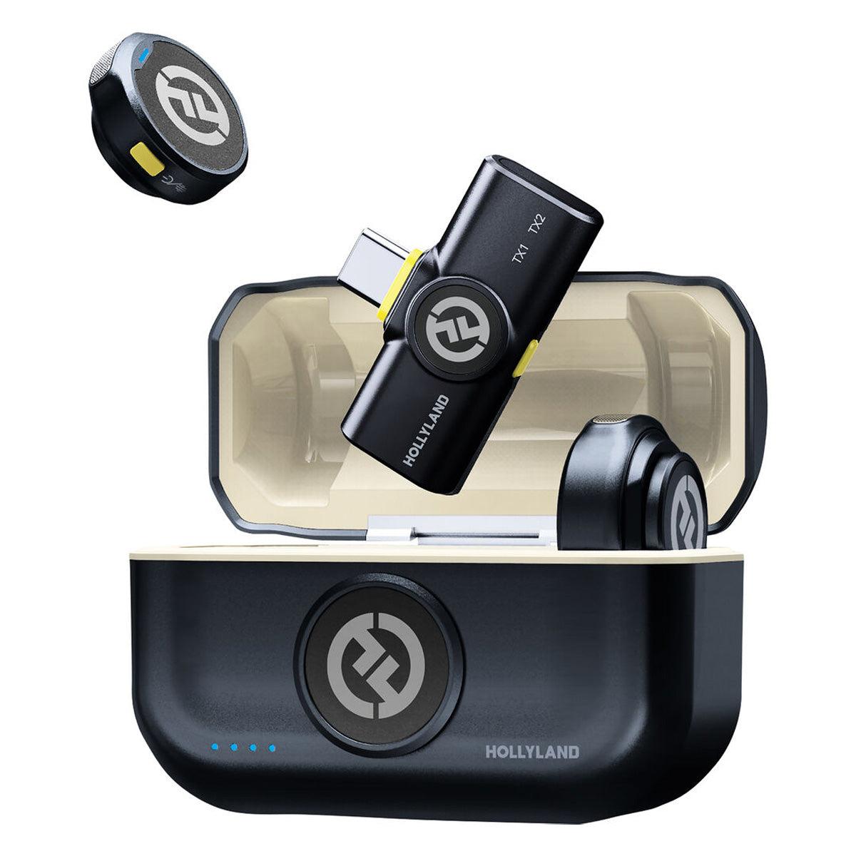 Hollyland LARK M2 DUO Wireless Lavalier Microphone with USB-C Plug - Shine Charcoal Lapel Systems