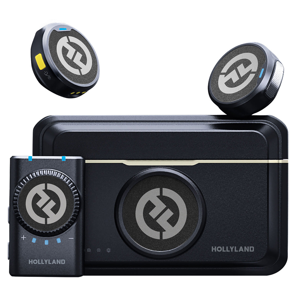 Hollyland LARK M2 DUO Camera Wireless Lavalier Microphone - Shine Charcoal Broadcast & Film Systems