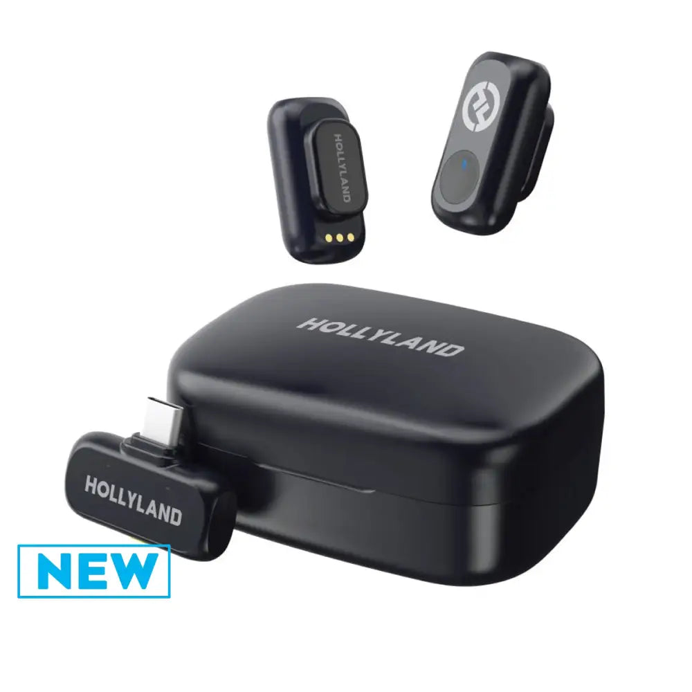 Hollyland LARK A1 Duo 2-Person Wireless Microphone System with USB-C Connector for Mobile Devices (Space Gray 2.4 GHz)