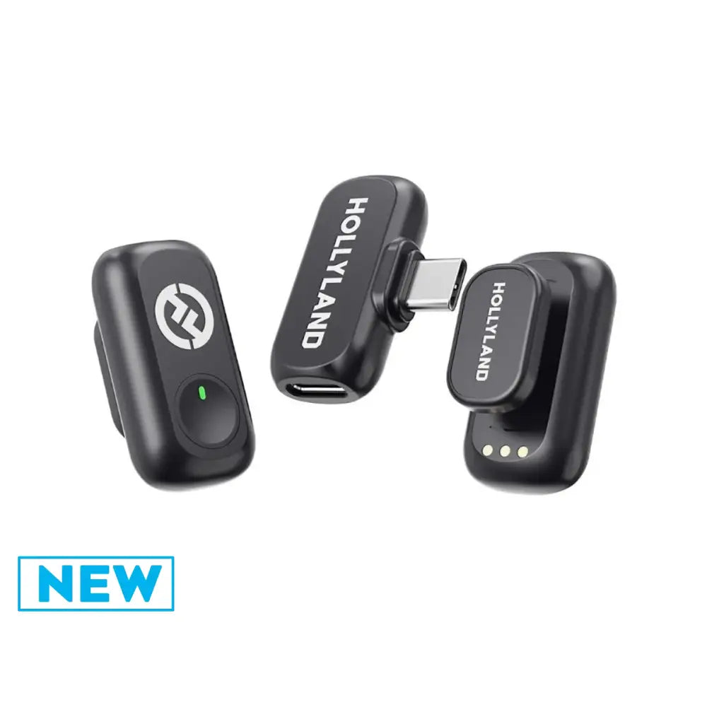 Hollyland LARK A1 Mini Duo 2-Person Wireless Microphone System with USB-C Connector for Mobile Devices (Space Gray 2.4