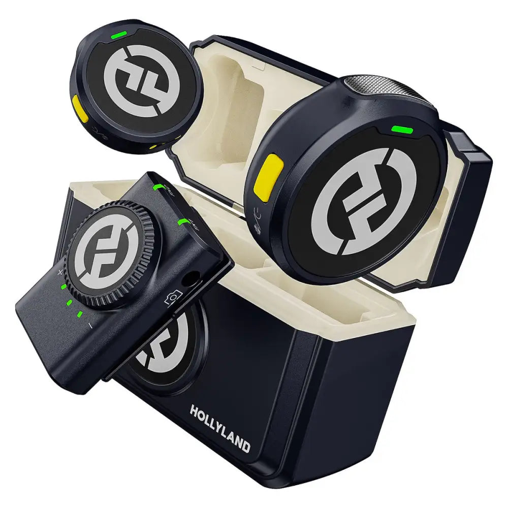 Hollyland LARK M2 DUO Camera Wireless Lavalier Microphone - Shine Charcoal Broadcast & Film Systems