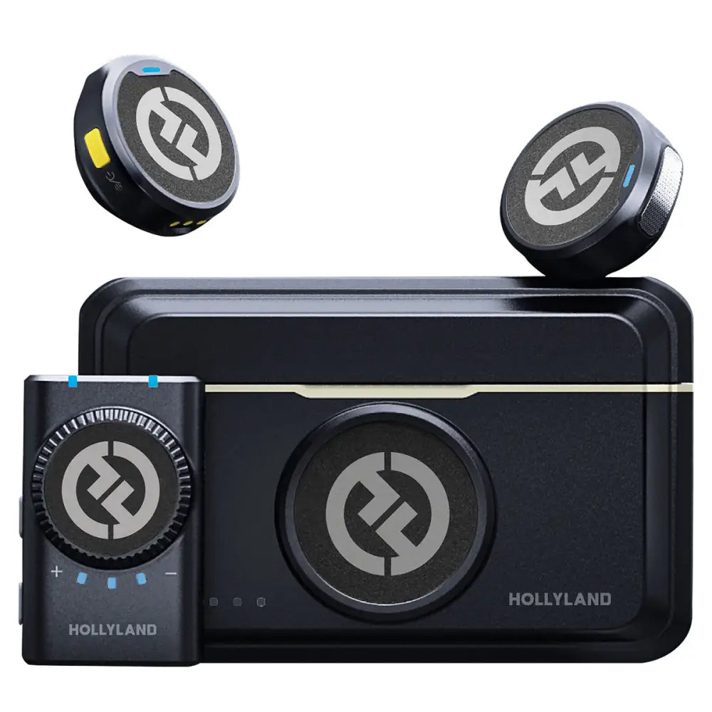 Hollyland LARK M2 DUO Camera Wireless Lavalier Microphone - Shine Charcoal Broadcast & Film Systems