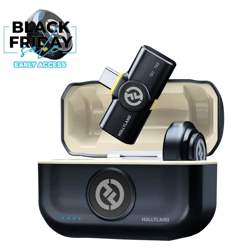 Hollyland LARK M2 DUO Wireless Lavalier Microphone with USB-C Plug - Shine Charcoal Lapel Systems