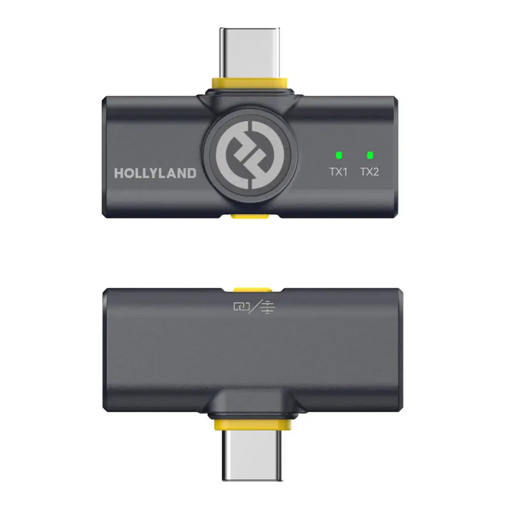 Hollyland LARK M2 DUO Wireless Lavalier Microphone with USB-C Plug - Shine Charcoal Lapel Systems