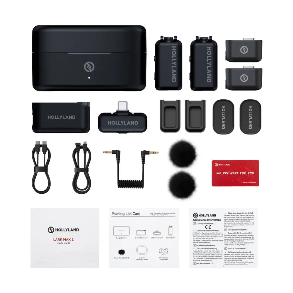 Hollyland LARK MAX 2 Combo 2-Person Wireless Microphone System for Cameras and Mobile Devices (Space Gray 2.4 GHz)