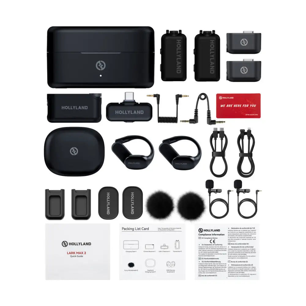 Hollyland LARK MAX 2 Ultimate Combo 2-Person Wireless Microphone System for Cameras and Mobile Devices (Space Gray 2.4