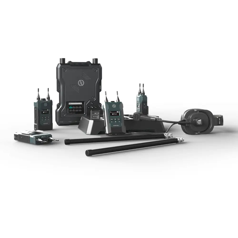 Hollyland Solidcom M1-4BP Station 4x Beltpack 2x Antenna 4x LEMO Monaural Headset Com Systems
