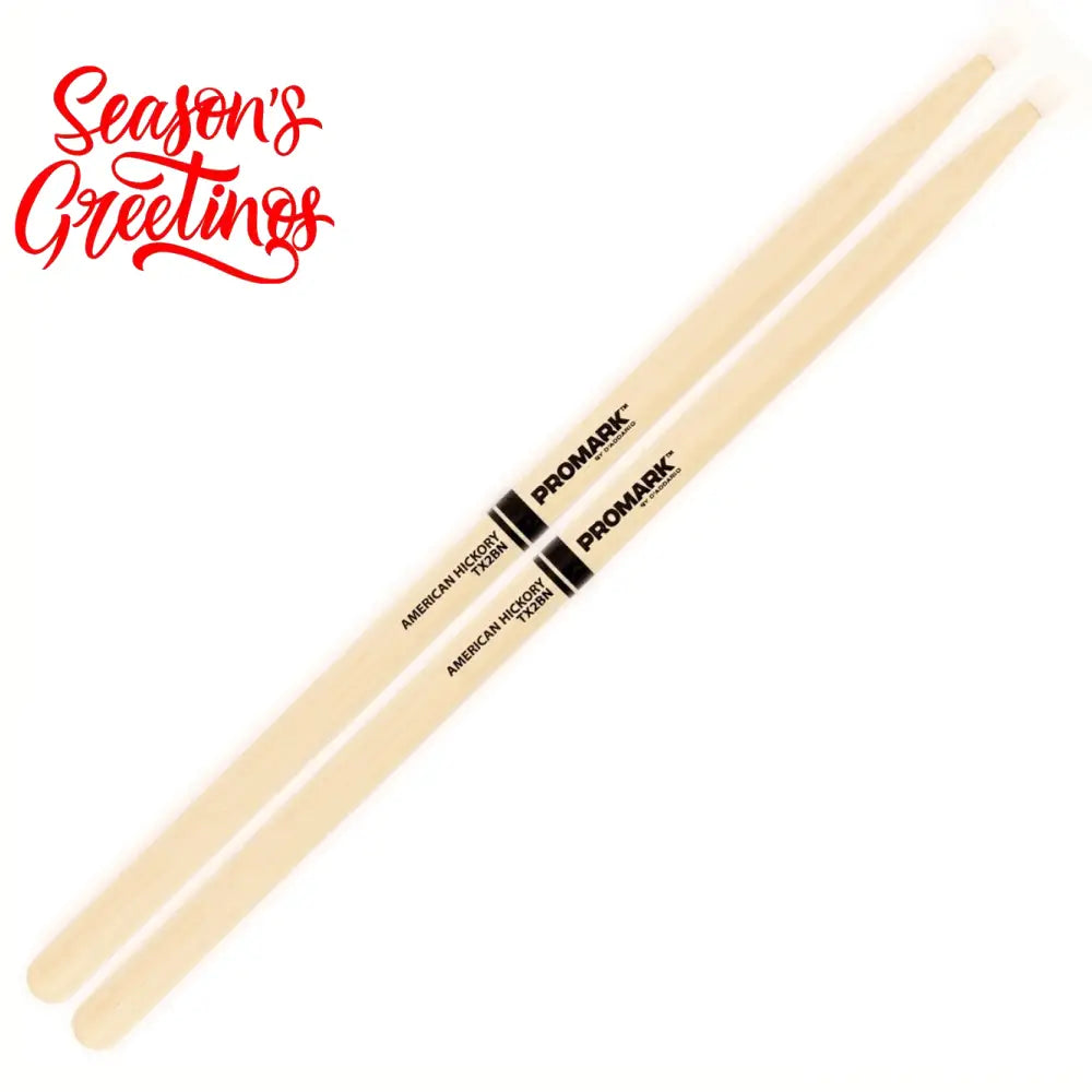 Promark TX2BN Classic 2B Hickory Nylon Tip Drumsticks Drumsticks