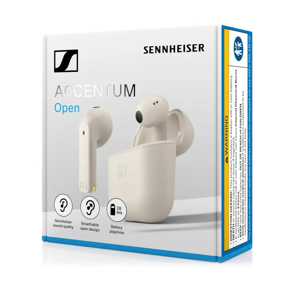 Sennheiser Accentum Open True Wireless Open-Ear Earbuds (Cream) Wireless Earbuds