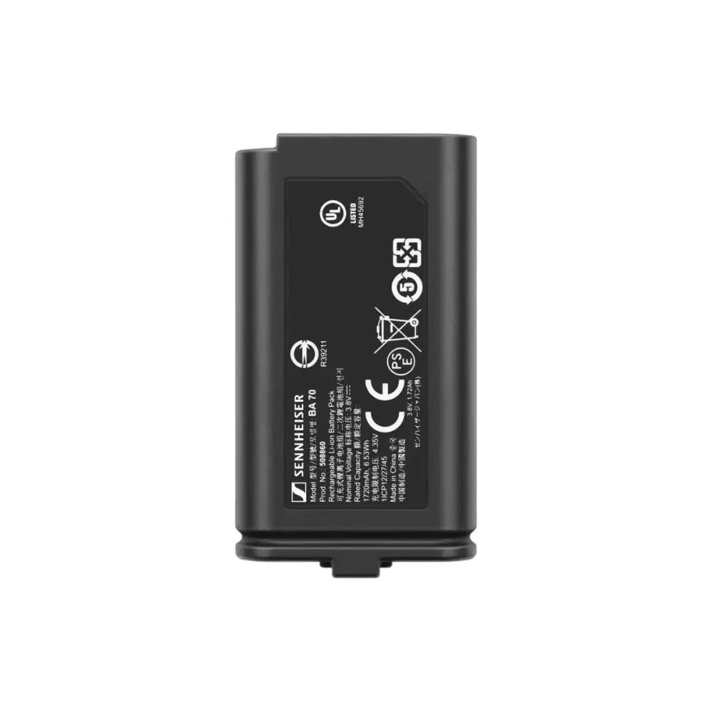 Sennheiser BA 70 Rechargeable Battery Pack for EW-D Bodypack and Handheld Transmitters Battery Packs