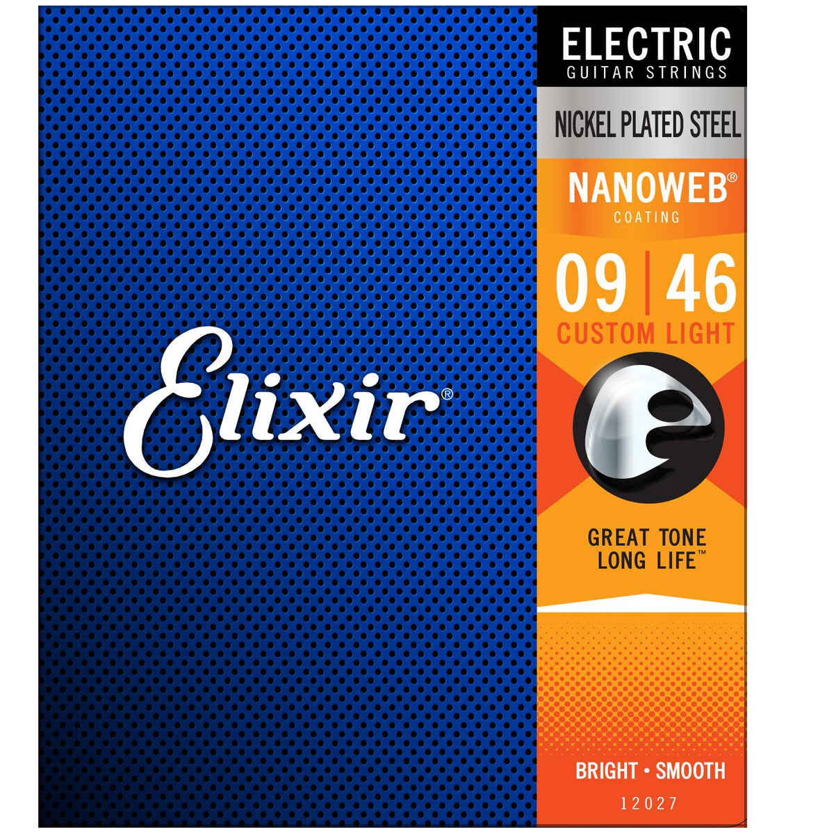 Elixir 12027 Electric Custom Light Nickel Plated Steel Nanoweb 0.09 0